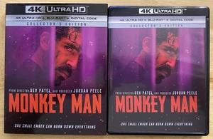 Monkey Man 4K Ultra HD + Blu-ray 2 Disc Set + Rare Oop SLIPCOVER Sleeve Fast Sh - Picture 1 of 3