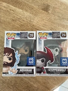 Funko Pop! STEPPENWOLF #214 & Aquaman #210 DC Heroes Justice League - Picture 1 of 3