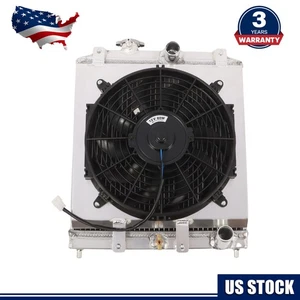 3 ROW ALUMINUM CORE RADIATOR+SHROUD FAN For 1992-2000 HONDA CIVIC EK EG INTEGRA - Bild 1 von 9