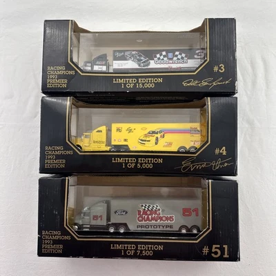 Racing Champions 1993 Premier Edition 1:87 Diecast Transporter Lot Of 3 NIB - Image 1 of 4