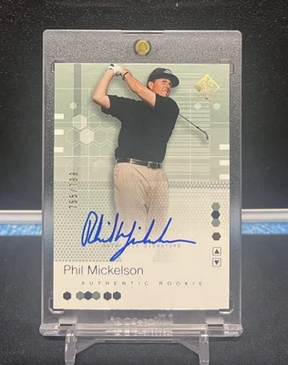 WOW! 2002 SP Authentic Phil Mickelson Rookie RC On-Card AUTO Autograph #d/799 - Image 1 of 2