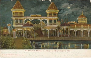 Baltimore MD Electric Park by Night 1906 Arl. & So. Balto. R.P.O. - Bild 1 von 2