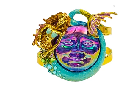 Brazalete Kirks Folly Marina Sirena Vista Mar Agua Luna Tono Dorado LEGADO Foto 1 de 4