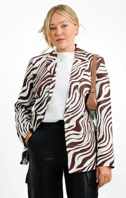 ASOS DESIGN женский блейзер с анималистическим принтом лен рекомендуемая розничная цена 55 фунтов - Изображение 1 из 4