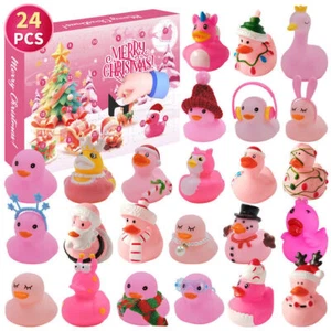 Pink Rubber Duck Toys Christmas Countdown Advent Calendar Kids Girls Xmas Gifts - Picture 1 of 7