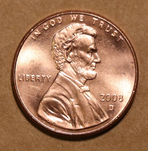 2008 D Lincoln Memorial Cents  BU Cover