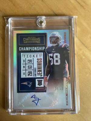 2020 Panini Contenders Anfernee Jennings Rookie Auto Championship Ticket /49 GM  - Image 1 of 4