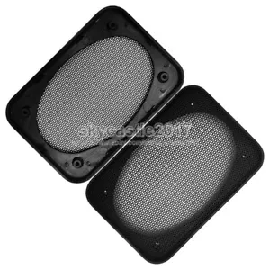 2x 4""x6"" 4x6 pollici copertura altoparlante rete metallica protezione griglia cerchio decorativo #2 - Foto 1 di 8