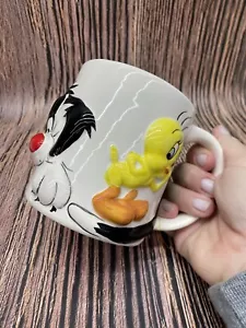 Vintage 1999 Sylvester und Tweety Vogel Looney Tunes 3-D Kaffeetasse Becher - Bild 1 von 8