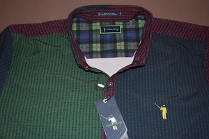 Camicia uomo William Murray XXL nuova con etichette L/S BEERSUCKER colorblock poli spandex - Foto 1 di 9