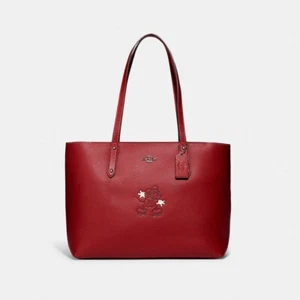 💚 Bolso de Mano Coach Disney Mickey Mouse Central Grande de Cuero Bolso de Mano Cartera Nuevo con Etiquetas - Imagen 1 de 7