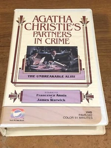 Agatha Christie's Partner's In Crime Unbreakable Alibi VHS VCR Video Tape Used - Picture 1 of 6