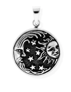 Amulett Kettenanhänger himmlisch Sonne, Mond und Sterne aus 925 Silber 36015 - Picture 1 of 4