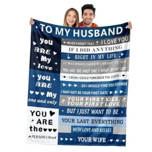 Blanket Gifts for Husband Blanket Birthday Gift Ideas Valentines Day 50"×60" - Picture 1 of 8