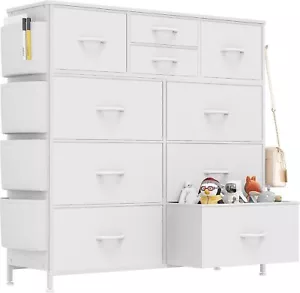 Dresser for Bedroom with 10 Drawers,Chest of Drawers with Side Pockets and Hooks - Picture 1 of 9