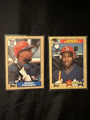 🔥1987 Topps Kirby Puckett Set Both Rare Print Error MINT Clean Ready to Grade🔥 - Image 1 of 2