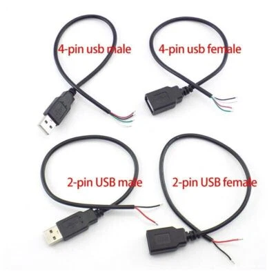 USB 2.0 A Type Male/Female 2/4 Pin Data Charger extend power Cable Connector DIY - Image 1 of 4
