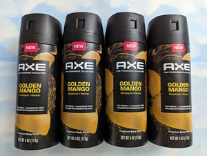 LOT (4) AXE FINE FRAGRANCE COLLECTION PREMIUM BODY SPRAY GOLDEN MANGO  4 OZ - Picture 1 of 1