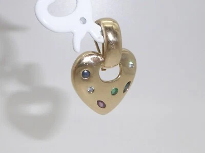 8K Gold 333 Gelbgold 5 g Smaragd Saphir Rubin Herz Anhänger für Halskette 6834 - Bild 1 von 4