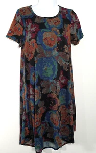 Vestido LuLaRoe Carly para mujer pequeño S multicolor con punto floral estampado de píxeles con flores - Imagen 1 de 8