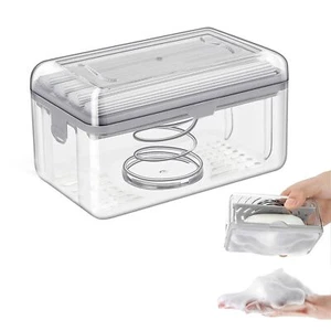 Soap Dish With Drain Multifunctional Soap Dish Soap Cleaning Storage Foaming Box - Picture 1 of 6