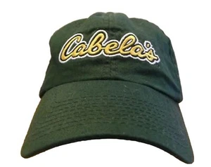 Cabela's Green Adjustable Buckle Baseball Dad Cap Hat Embroidered Cursive Letter - Picture 1 of 8