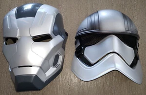 2 boys HALLOWEEN MASKS 1 STAR WARS 1 MARVEL CAPTAIN AMERICA boys 1 size - Picture 1 of 2