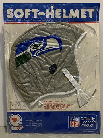 RARE!! Vintage 1985 Seattle Seahawks Soft-Helmet NOS/New old Stock-Medium Cover
