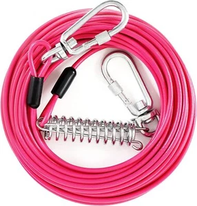 50Ft Heavy Duty Dog Tie Out Cable Chew Proof Long Dog Leash for Outdoor Yard - Picture 1 of 7