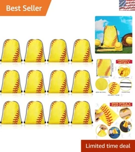 Bolsas con cordón ligeras de softbol elegantes - 7x10 pulgadas - Juego de 12 unidades - Imagen 1 de 8