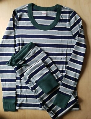 NWT HANNA ANDERSSON WOMEN'S SCOOP NECK BLUE STRIPED PAJAMAS  PJS SMALL S 4 6 - Image 1 of 4