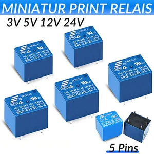 Miniatur Print Relais 3V 5V 12V 24V SPDT 5 Pins SRD-3/5/12/24VDC-SL-C Relay - Picture 1 of 8