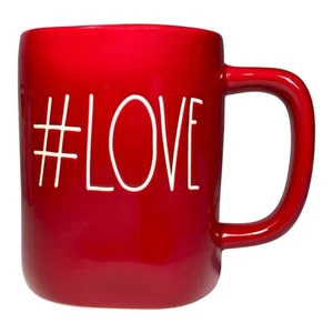Rae Dunn Coffee Mug, Hashtag # Love, Large Red Ceramic Valentine's Day - Picture 1 of 9