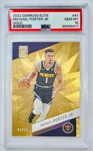 Michael Porter Jr 2022 Donruss Elite Gold /10 Gem Mint PSA 10 - Picture 1 of 4