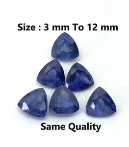 Blue Sapphire Trillion Size 3mm, 4mm, 5mm, 6mm, 7mm, 8mm, 9mm, 10mm, 11mm & 12mm - Picture 1 of 5