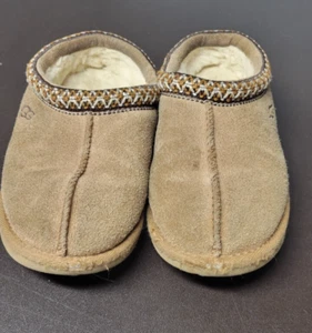 UGG Youth Size 1 Chestnut Suede Tasman Slip On Lined Slipper - Picture 1 of 13