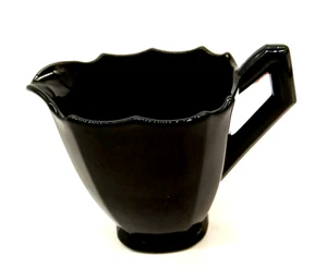 Crema de vidrio Art Deco negra ébano vintage de 1930 Paden City Glass Mrs. B #411 - Imagen 1 de 6