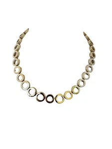 Collar Gargantilla Vintage Vendome Tono Dorado Círculos Calado - Imagen 1 de 9