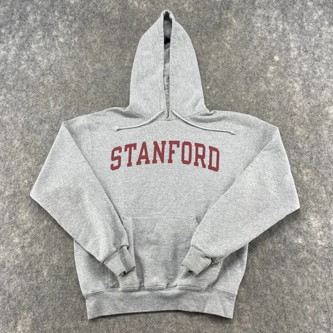 VINTAGE Stanford Cardinals Sweatshirt Mens Small Grey Printed Hoodie Champion Cover