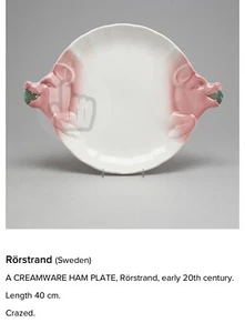 Rörstrand Glazed Cream Ham Plate Early 20’s Century - Picture 1 of 11