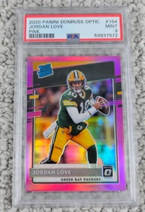 2020 Panini Donruss Optic Pink Jordan Love Rookie RC #154 PSA 9 Packers - Picture 1 of 2