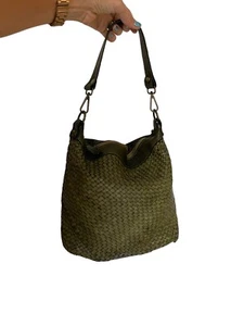 BORSA DONNA VERA PELLE INTRECCIATA VINTAGE - Foto 1 di 11