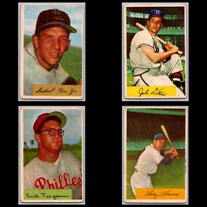 1954 Bowman Baseball 4 Card Lot #30 48 63 94A Error Low Grade Starter Set - Picture 1 of 6