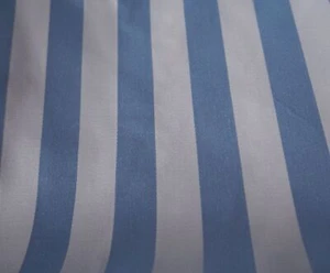~ Covington Blue White Awning Bar Stripe Decorator Fabric 54" Wide BTY ~ - Picture 1 of 2