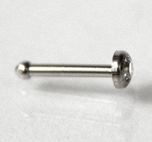 750 ECHT WEIßGOLD *** Nasenpiercing Piercing Nasenstecker flach  Ø  2,5-3,0 mm - Bild 1 von 6