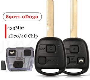 2/3Buttons Smart Remote Car Key Fob 433MHz 4D70 4C Chip For Toyota Yaris Avensi - Picture 1 of 8
