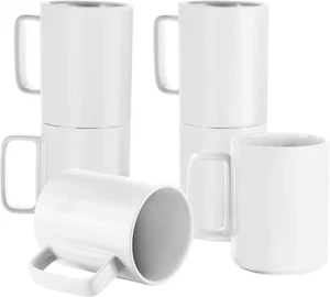 Porcelain Tea Mugs Coffee Mug Set Large 15 Ounces Cups for Coffee - Picture 1 of 6