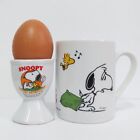 VINTAGE  SNOOPY Egg Cup Mug I THINK I'M ALLERGIC TO MORNING CERAMIC 