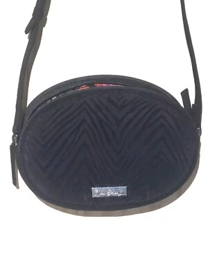 Bolsa tiracolo Vera Bradley Zebra Flock veludo preto zebra jacarandá - Imagem 1 de 4