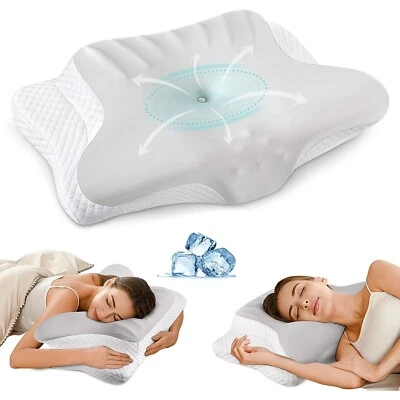 Cervical Neck Pillow for Pain Relief Ergonomic Memory Foam Pillows for Sleeping - Image 1 of 4